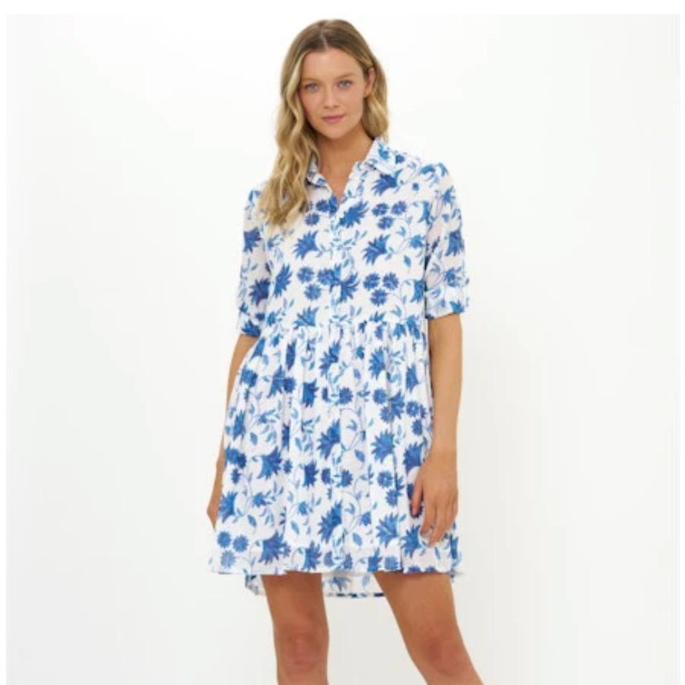 OLIPHANT
Marion Blue Long Sleeve Shirt Mini Dress